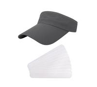 TAFACE 1 chapeau pare-soleil gris foncé, 10 pièces bord absorbant la transpiration, pare-soleil tendance, chapeau de sport, protection du visage, unisexe, convient pour la plage, les voyages, gris