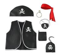 TAFACE 1 Ensemble De Costumes De Pirate Pour Enfants, Accessoires De Costume De Pirate Pour Enfants, Ensemble D'habillage De Capitaine De Pirate, Déguisement De Pirate Pour La Fête D'halloween