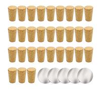 TAFACE 30pcs Bouchons Coniques Et 5pcs Bouchons À Vin, Bouchons De Bouteille De Vin Bouchons Coniques en Liège Naturel, Bouchons De Bouteille en Bois pour Bouteilles en Verre De Bière De Vin