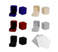TAFACE 5pcs Velvet Ring Gift Box, Livré avec 5 chiffons de nettoyage de bijoux, Boîte de rangement élégante pour bijoux, Boîte cadeau classique pour bagues de fiançailles, boucles d'oreilles