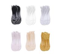 TAFACE 6 paires de chaussettes pour femmes, chaussettes à la cheville en dentelle, chaussettes décontractées pour femmes, chaussettes basses antidérapantes pour la danse, la marche, le fitness