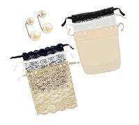 TAFACE 6pcs Femmes Dentelle Clip sur Faux Camisole avec 2pcs Boucles De Perles, Insert Couture Débardeur, Faux Soutien-Gorge Camisole, Broche De Perle Élégante De Mode pour Femmes, Filles