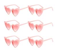 TAFACE 6pcs Lunettes De Soleil Coeur Rose, Lunettes De Soleil Vintage à La Mode, Lunettes De Soleil Coeur, Protection Uv, Lunettes Amusantes Fantaisie, Fête En Plein Air