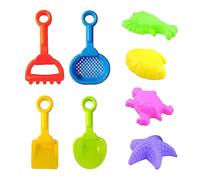 TAFACE 8 Pièces Jouets De Plage pour Enfants, Jouets De Bac À Sable, Écran De Maille De Sable, Moule Océanique, Moule De Sable Animal Marin, Outil De Jeu De Sable, Ensemble De Pelle De Plage