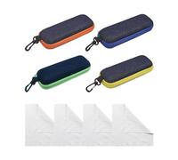 TAFACE Étui À Lunettes Rigide - 4pcs Étuis De Protection Pour Lunettes De Voyage, Nettoyage, Étudiants, Femmes, Hommes (Bleu, Vert, Orange, Jaune)