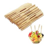 TAFACE Fourchettes 80pcs 90mm * 6mm * 3mm, Fourchettes À Fruits, Fourchettes en Bambou, Fourchettes en Bambou De Vaisselle Naturelle Renouvelable, Fourchettes en Bois Respectueuses De l'environnement
