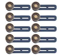 TAFACE Lot de 10 rallonges de bouton de pantalon long, rallonge de taille élastique, rallonge de ceinture réglable, fournitures de jeans, pour différentes formes de pantalons (couleur bronze), 54mm