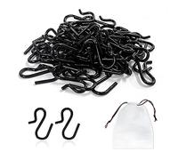 TAFACE Lot de 120 mini crochets en forme de S en métal inoxydable - Crochets de cuisine réutilisables - Convient pour salle de bain, cuisine, chambre à coucher (noir)