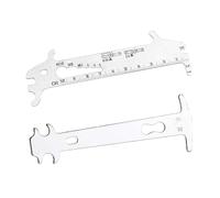 TAFACE Lot de 2 jauges d'usure de chaîne de vélo, selle de reconnaissance de chaîne, règle de mesure multifonction sept en un, outil d'entretien de vélo (argent)