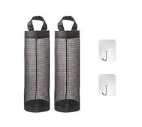 TAFACE Lot de 2 porte-sacs en plastique, à suspendre, en maille respirante, avec crochet, convient pour la cuisine, la salle de bain, la chambre à coucher, etc. (Noir)