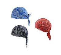 TAFACE Lot de 3 Bandanas Respirants - Motifs Imprimés, Réglables pour Sport, Cyclisme, Salle de Gym (Noir, Bleu, Rouge), 55