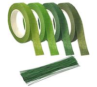 TAFACE Lot de 4 rubans floraux avec 30 pièces de 2 mm x 30 cm de fil de fleurs, accessoires floraux, nombreuses couleurs disponibles