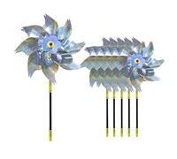TAFACE Lot de 6 moulins à vent anti-oiseaux réfléchissants, rotatifs à 360 °, argentés, PET pour verger, jardin, cour, terres agricoles