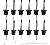 TAFAFTL Verseurs de Bec de Bouteille en Acier Inoxydable de Premium, en caoutchouc pour liqueur, huile, fêtes et bars (avec 3 brosses en paille).