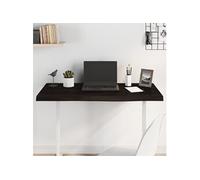 Tafelblad 100x60x2 cm behandeld massief eikenhout donkerbruin3156431