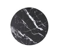 vidaXL Tafelblad Ã˜40x0,8 cm gehard glas met marmeren design zwart322262 Noir G