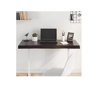 Tafelblad natuurlijke rand 100x50x(2-6)cm eikenhout donkerbruin364018