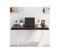 Tafelblad natuurlijke rand 100x60x(2-6)cm eikenhout donkerbruin364021