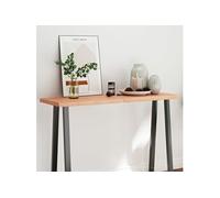 Tafelblad natuurlijke rand 120x40x(2-4)cm eikenhout lichtbruin363956