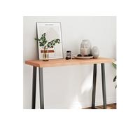 Tafelblad natuurlijke rand 120x50x(2-6)cm eikenhout lichtbruin363959