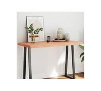 Tafelblad natuurlijke rand 120x60x(2-6)cm eikenhout lichtbruin363961