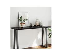 Tafelblad natuurlijke rand 140x50x(2-4)cm eikenhout donkerbruin364030