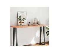 Tafelblad natuurlijke rand 140x50x(2-4) cm eikenhout lichtbruin363964