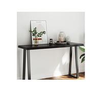 Tafelblad natuurlijke rand 140x50x(2-6)cm eikenhout donkerbruin364031