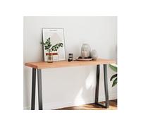 Tafelblad natuurlijke rand 140x50x(2-6) cm eikenhout lichtbruin363965