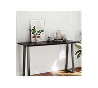 Tafelblad natuurlijke rand 140x60x(2-4)cm eikenhout donkerbruin364032