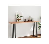 Tafelblad natuurlijke rand 160x40x(2-4) cm eikenhout lichtbruin363968