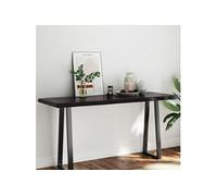 Tafelblad natuurlijke rand 160x60x(2-6)cm eikenhout donkerbruin364039