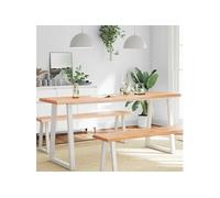 Tafelblad natuurlijke rand 180x50x(2-6)cm eikenhout lichtbruin363977