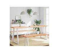 Tafelblad natuurlijke rand 200x50x(2-6)cm eikenhout lichtbruin363983