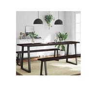 Vidaxl Dessus De Table Bois Massif Traité Bordure Assortie Marron