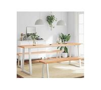 Tafelblad natuurlijke rand 220x40x(2-6) cm eikenhout lichtbruin363987