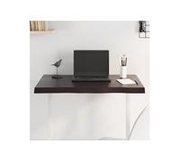 Tafelblad natuurlijke rand 80x60x(2-4) cm eikenhout donkerbruin364011