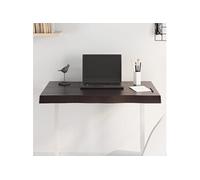 Tafelblad natuurlijke rand 80x60x(2-6) cm eikenhout donkerbruin364012