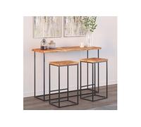 Tafelblad rechthoekig natuurlijke rand 120x40x2,5 cm acaciahout370614