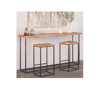 Tafelblad rechthoekig natuurlijke rand 180x40x2,5 cm acaciahout370617