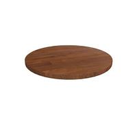 Tafelblad rond Ã~30x1,5 cm bewerkt massief eikenhout donkerbruin342965