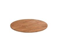 Tafelblad rond Ã~40x1,5 cm bewerkt massief eikenhout lichtbruin342959