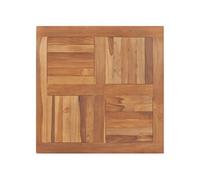 Dessus De Table Bois De Teck Solide Carre 80x80x2,5 Cm