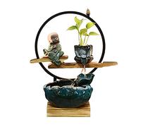 tafelfontein Indoor Rockyery Tabletop Fontaine Fountain Feng Shui Wheel Desktop Fontaine - Pour la décoration de chambre à coucher de bureau (14.9 * 5,7 * 16,9 pouces) decoratieve tafelfontein