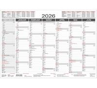 Tafelkalender A5 "Stabil" 2026: 14 Monate auf Vorder- und Rückseite I Dicker Karton I Ferientermine und Feiertage