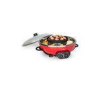 Tafelrunde Appareil de cuisson 2-en-1 : Hot Pot 5 litres & plaque de grill 1350W - Rouge