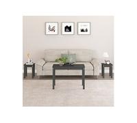 Tafeltjesset 3 st massief grenenhout grijs824980