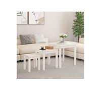Tafeltjesset 3 st massief grenenhout wit824974