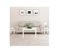 vidaXL Tafeltjesset 3 st massief grenenhout wit824979 Blanc G