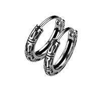 Taffstyle 1 paire de boucles d'oreilles créoles en acier inoxydable antique plaqué argent avec charnière, Acier inoxydable